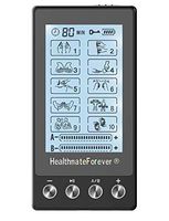 10 Modes Best tens EMS nmes Unit Machines Electric Electron Electronic Pulse Back Neck Legs Massagers Handheld for Back Neck Shoulder Knee Pain tmj Replacement Pads HealthmateForever TS10AB-Black