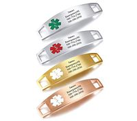 MP RAINBOW Necklace Unisex Personalized Custom Medical Alert EMT Shoe ID Tags - Important Identification for Runners,Cyclists,Athletes,Travelers,Children