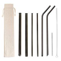 Stainless Steel Straws Black Rounded Top Tip Drinking Straws Anti-Scratch Reusable Straw for 30 20 oz Tumbler Set of 7-Newest Patent Product