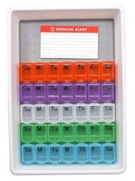 Complete Monthly Medication & Pill Organizer Tray - Keep All Your Daily Medications Organized Together Including Your Liquid, Sprays, Drops, Ointment & As Needed Medications - Bonus Medical Alert Card