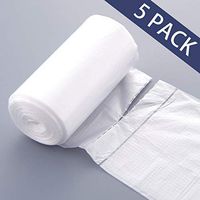 T2.6 Gallon 250 Counts Strong Trash Bags Garbage Bags, Bathroom Trash Can Bin Liners, Small Plastic Bags for home office kitchen(Clear)rash Bags Garbage Bags (white, 5 rolls)