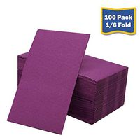 Linen Like Disposable Paper Guest Towels for Powder Room - Violet Paper Guest Towels For Bathroom, Ultra Soft, Absorbent, Kitchen, Weddings, Parties, Or catered Events - Pack of 100