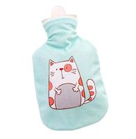 500 ML Soft Cute Hot Water Bottle Lovely Fleece Cover,Cat (Cover May Random)