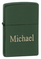 Personalized Zippo Green Matte Lighter with Free Engraving