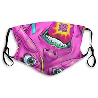 Anti-Allergens Earloop Face Covers for Boys Girls Adults, Acid Trip Colors Art Polyester Mouth-Muffle for Dust, Cycling - Healthy