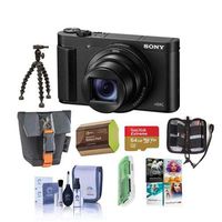 Sony Cyber-Shot DSC-HX99 18.2MP Compact Digital Camera with ZEISS 24-720mm Zoom Lens, Black - Bundle with Camera Case, 64GB MicroSDHC Card, Spare Battery, Cleaning Kit, PC Software Package, and More
