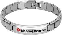 Elegant Surgical Grade Steel Medical Alert ID Bracelet (Men's, Bleeding Disorder)