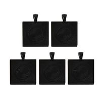 RUZYY 5Pieces 25x25 mm Square Pendant Trays Pendant Blanks Cameo Bezel Cabochon Settings - Black