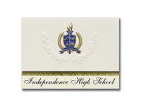Signature Announcements Independence High School (Coal City, WV) Graduation Announcements, Presidential style, Elite package of 25 with Gold & Blue Metallic Foil seal