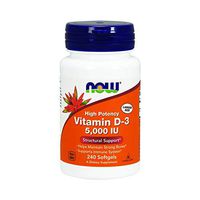 Now Vitamin D-3 5000 IU, 240 Softgels, Pack of 3
