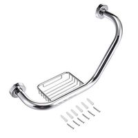 Stainless Steel Bathroom Grab Bar Soap Holder Bathtub Arm Safety Handle Bath Shower Tub Anti Slip Handrail Grip for Elderly