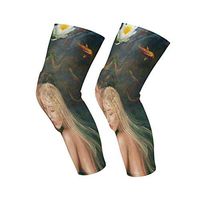 Knee Sleeve Princess Mermaids Lake Full Leg Brace Compression Long Sleeves Pads Socks for Meniscus Tear, Arthritis, Running, Workout, Basketball, Sports, Men and Women 1 Pair