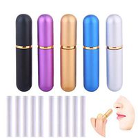 Plenmor Nasal Inhalers for Essential Oils,Refillable Aluminum Aromatherapy Inhaler Tubes 5 Colors Complete Sets- Comes with 10 Cotton Wicks - Easy to Identify