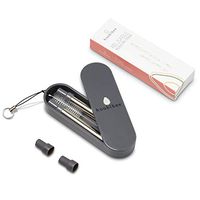 Telescopic, Reusable, Metal, Collapsible, Stainless Steel Drinking Straw, Comes In Variety Of Colors, 2 Pack - Dishwasher Safe - Includes Travel Case - Cleaning Brush - Folding Straws- hoobibee
