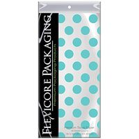 Flexicore Packaging | Aqua Polka Dot Gift Wrap Tissue Paper | Size: 15 Inch X 20 Inch | Count: 10 Sheets | Color: Aqua | DIY Craft, Art, Wrapping, Decorations