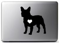 Heart My French Bulldog Macbook Black Vinyl Sticker 5" Decal Mac Apple Laptop iPad