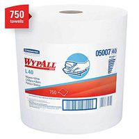 KIMBERLY-CLARK PROFESSIONAL* WYPALL L40 Wipers, Jumbo Roll, Perforated, 12 1/2 x 13 2/5, White - Includes one roll of 750 sheets.