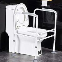 Stand Alone Toilet Safety Rail with Grab Bar, Adjustable WC Bathroom Safety Frame Handrails, for Elderly Handicap Disabled (Color : B)