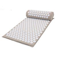 Xuan Yu Massage Wellness Therapy Massage Mat Shakti Mat Acupressure Relieve Back Body Pain Spike Mat Acupressure Mat for Massage Yoga Mat with Pillow (Color : Gray)
