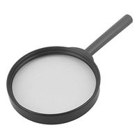 uxcell Plastic Handle Home Office 2X Magnifying Magnifier Glass 100mm Dia Lens Black