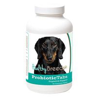 Healthy Breeds Dog Probiotic & Digestive Support Tablets for Dachshund, Black - Over 200 Breeds - for Gas Diarrhea & Constipation - 60 Chewable Tablets