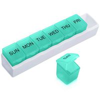 Weekly Pill Organizer, Gelibo Large Daily Pill Cases Boxes for Vitamin/Fish Oil/Pills/Supplements-Arthritis Friendly (Green)