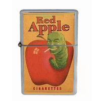 Red Apple Cigarette Green Worm Wind Proof Dual Torch Refillable Lighter D-021