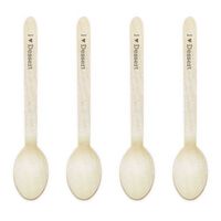 Dress My Cupcake Natural Wood Candy 500-Pack Buffet Spoons DIY Kit, I Heart Dessert, Grey