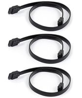 FYL 3x 18inch SATA 3.0 III SATA3 SATAiii 6GB/s HDD Hard Drive Data Cable Black Cord
