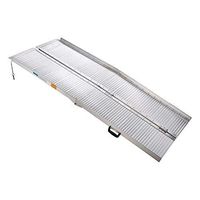 Foldable 6Feet Wheelchair Ramp Portable Aluminum Alloy Ladder 2-Gardrails with Ebook