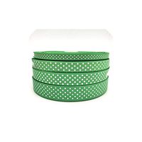 5Yards Grosgrain Ribbon Printing Polka Dot Hair Bow Party Christmas Wedding Decoration DIY Gift Wrapping,Green,20mm
