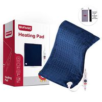 Sunbag King Size 20" x 24" Dry/Moist XXLarge Electric Heating Pad with Fast-Heating, Auto Shut Off, 3 Heat Settings,Pain Relief for Back, Knee, Neck and Shoulder, Convenient Storage Bag
