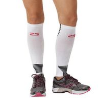Zensah Ultra Compression Leg Sleeves for Running, Shin Splint Relief, White,Small