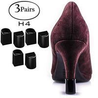 Heel Hunks Black H4 12.5mm 3-Pairs Heel Protectors Replacement Tip Caps for High Heel Shoes and Stiletto - Anti-Slip and for Grass - (Pack of 3)