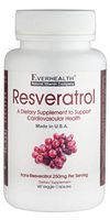 Everhealth Natural Vitamin Co. Resveratrol 250mg 60 Veggie Capsules