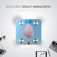 LYAOE Bluetooth Body Fat Scale Hands Women Holding Pink Cotton Candy Smart Wireless Scale with LCD Display Measuring Body Weight Bmi and Health Digital Scale