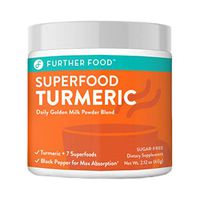 Further Food Superfood Turmeric Golden Milk Powder Boosted with 7 Superfoods & Adaptogens | Plant-Based, Sugar-Free, Non-GMO (90 Servings)