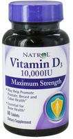 Natrol Vitamin D3 Maximum Strength 10000 IU - 60 Tablets, 2 pack