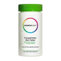 Rainbow Light Prenatal Petite Mini-Tab Multivitamin Plus Superfoods & Probiotics - Organic Daily Vitamin and Mineral Supplement for Mom & Baby, Folate, Iron, Gluten-Free, Vegetarian - 180 Mini-Tablets