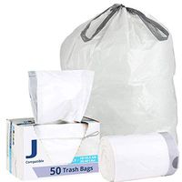 Plasticplace Custom Fit Trash Bags│Simplehuman Code J Compatible (50 Count)│Liter White Drawstring Garbage Liners 10-10.5 Gallon / 38-40 Liter │21" x 28"