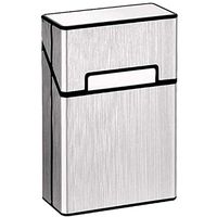 VIEEL Cigarette Case, Leather Metal Flip Cover Hold 20 Cigarettes, Pressure Prevention Moisture Proof Cigarette Storage Box (Silver)