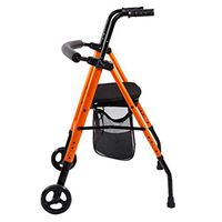 LJHHH Folding Rollator Walker,Four-Footed Walking Stick Walker Elderly Walker Shopping Cart Aluminum Alloy Shopping Cart,for Disabled,Tworounds