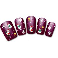 Nail Art Stickers,Putars Fashion Women's DIY Christmas Nail Sticker Water Transfer Stickers Finger Nail Art Decals