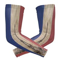 ZZKKO France Flag Eiffel Tower Cooling Arm Sleeves Cover Uv Sun Protection for Men Women Running Golf Cycling Arm Warmer Sleeves 1 Pair