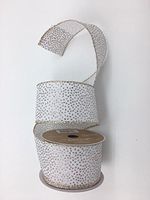 Celebrate IT- Ribbon Glitter Polka white - ribbon 2.5 in x 25ft
