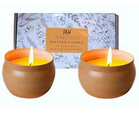 Citronella Candles Outdoor Indoor Portable Travel tin 2 Pack Gift Set Pure Soy Wax Gift Set 60 Hour Burn Highly Scented Long Lasting (2 x 6 Ounce, Tin)