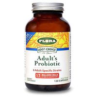 Flora Adult Blend Probiotic Capsules 120Count - 17 Billion CFU - Vegetarian, Gluten Free - for Adults Age 19-54 (UDO’s Choice)