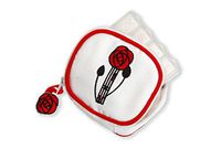 Justina Claire Pill Box Purse in a Mackintosh Rose and Lattice Design (red)