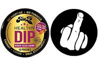 TeaZa Herbal Energy Pouch Bangin Black Cherry 1 Can with DC Crafts Nation Skin Can Cover - Middle Finger