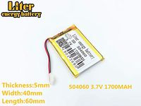 3.7V 1700mAh 504060 Lithium Polymer Ion Rechargeable Battery Lithium Polymer Li-Po Battery for MP4 GPS MP3 Bluetooth Stereo DIY Gift